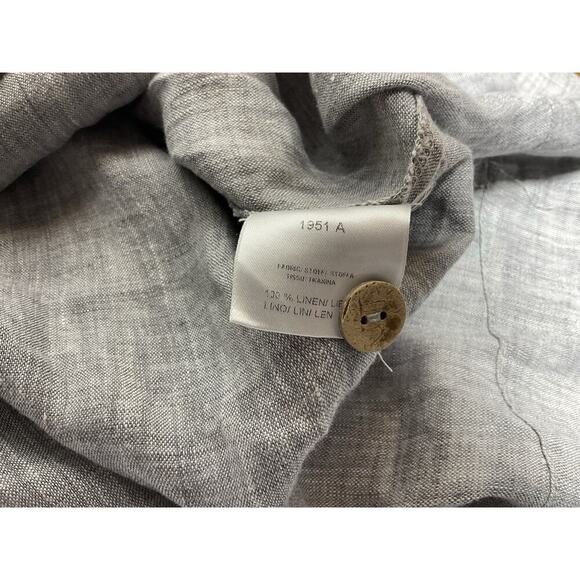 Yuvita Linen Gray Button Up Top Ladies Size Medium Tunic Lagenlook - Picture 10 of 13
